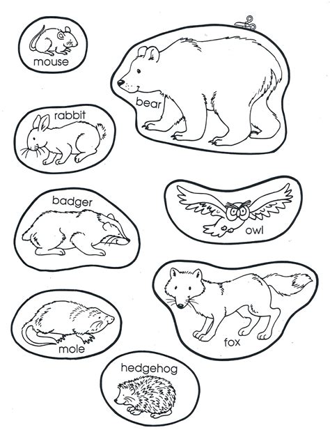 The Mitten Animals Printable